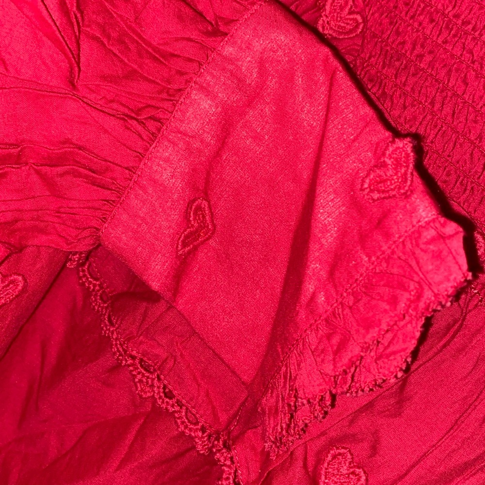 FARM Rio Red Ruffled High-Neck Blouse - Picture 10 of 12